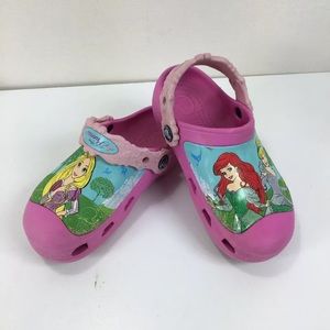 Girls Crocs Disney PRINCESS Clogs Pink Size 6 7 8 9 10 11 12 13 Ariel Cinderella